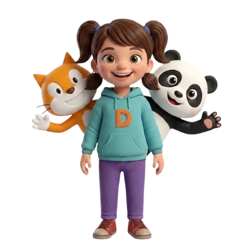 Dizge ve arkadaşları (kedi ve panda) - Blok Kodlama Asistanı